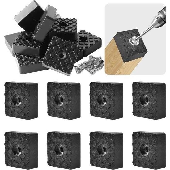 4 Patins En Caoutchouc Amortisseurs – D33x27mm, H33mm – Noirs, Par Uxcell