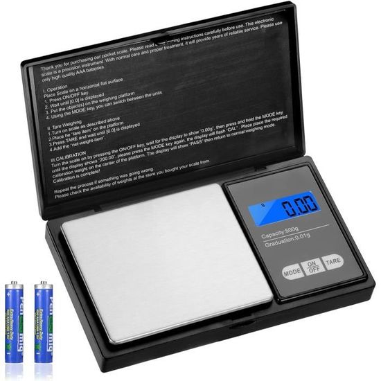 Balance De Précision, 700g/0.01g, Balance De Cuisine, Balance De Poche Numerique Portable Avec Ecran Lcd Et Tare Function Balance De Bijoux Pour Les Bijoux Le The Levure Le Cuisinebleu Fich