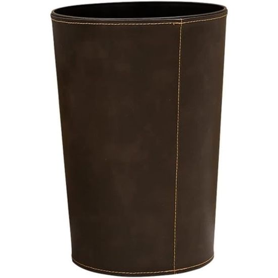 Shwaan Poubelle cylindrique ronde en cuir avec harnais en cuir pour