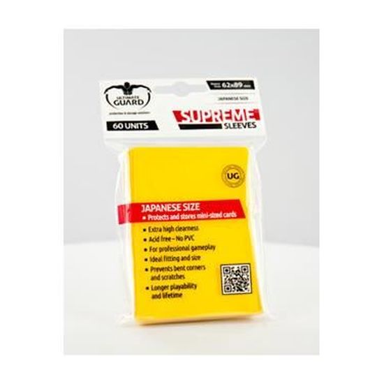 Ultimate Guard - Lot De 80 Pochettes Cartes Standard (66x91mm) - Jaune, Sans Acide