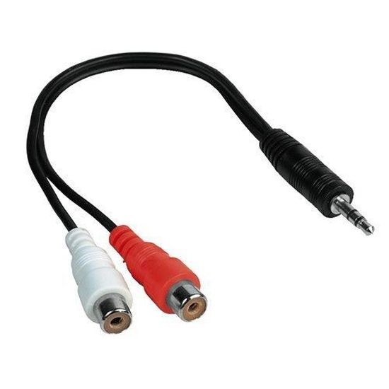 VSHOP® Câble avec fiche jack 3.5mm stéréo mâle et fiche RCA x2 femelles-  0.20m - Cdiscount Informatique