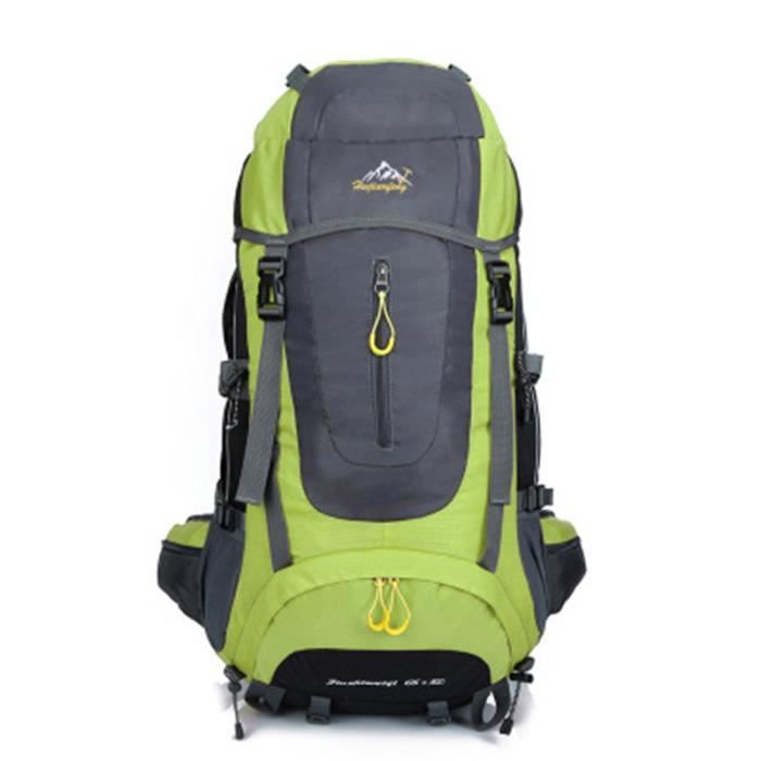 70L Sac à dos Étanche Multi-Function Sac à Dos Randonnée Sport de Plein air Sac à Dos pour escalade (68*35*35CM)--vert