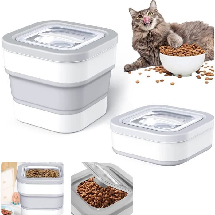 Verseuse à Croquettes Pour Chat,Conteneur pour Aliments Cat Dog,Boîte De Nourriture pour Chien Scellé,Boîte de Rangement Nourri A78