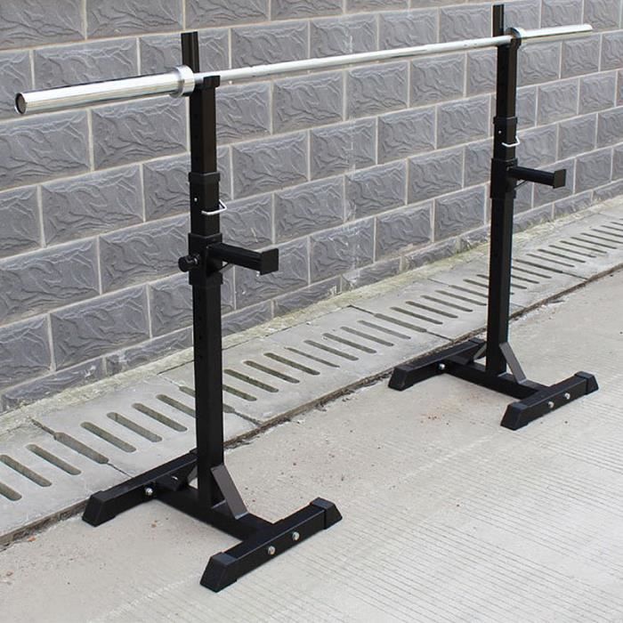 Repose Haltere Reglable Support pour Haltères Rack Barbell Squat Rack Musculation Idéal pour Les Exercices De Renforcement Musculair