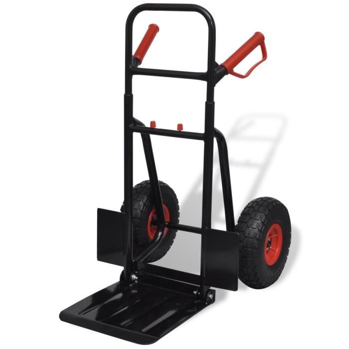 Magnifique Diable de transport telescopique metal rouge et noir
