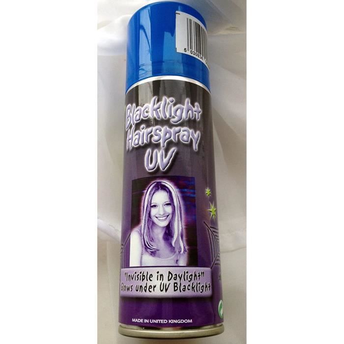 Laques et sprays coiffants Adults-Teens UV Blue Glow in the Dark Colour Hairspray-125ml-new 896937