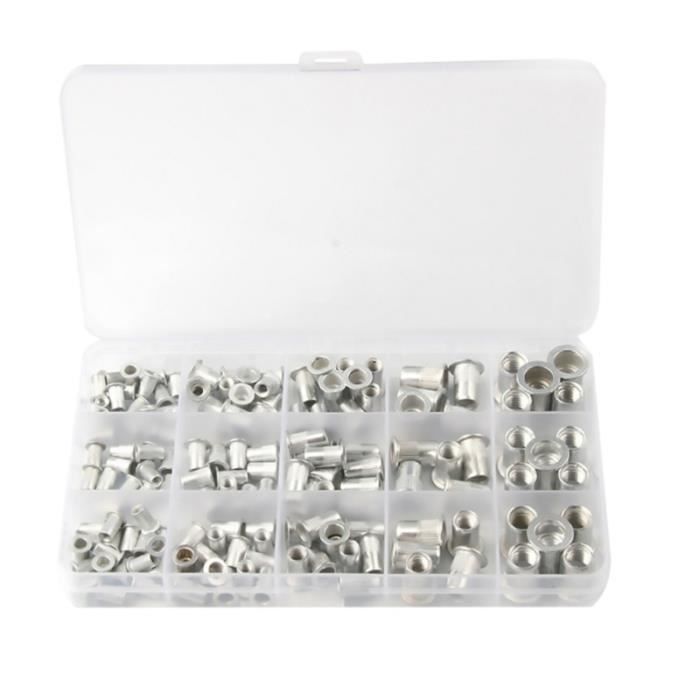 150 pièces écrou à Rivet Durable pratique nutsert capuchon creux pour accessoires de réparation RIVEUTEUSE - PINCE A RIVET