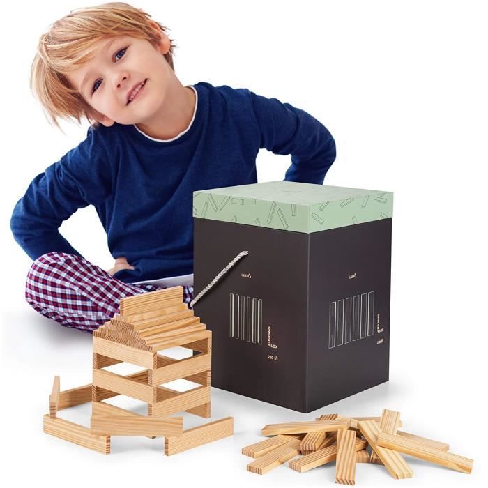 VEHICULE A CONSTRUIRE ENGIN TERRESTRE A CONSTRUIRELaleni - Jeu De Construction en Bois (220 Planchettes en Bois) – Planchettes85