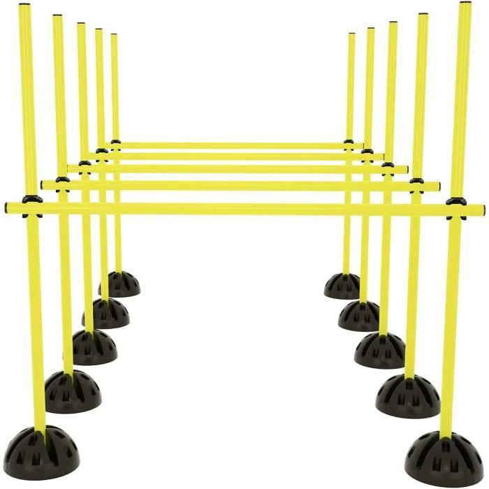 Aufun Barre de saut d'agilitéde bâtons d'entraînement pour haies conditionnelles et de coordination pour, le dribble et l'agilité