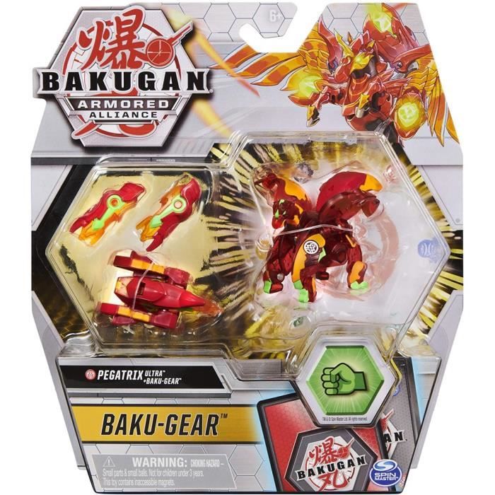 Bakugan Ultra : Armored Alliance - Pegatrix + Baku-Gear + Carte - Boule Rouge - Figurine Deluxe - Jouet Garcon