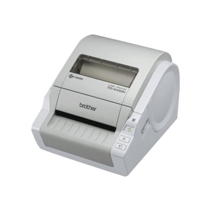 Brother TD-4100N Imprimante d'étiquettes papier thermique Rouleau (10,2 cm) 300 ppp jusqu'à 110 mm-sec USB, LAN, série