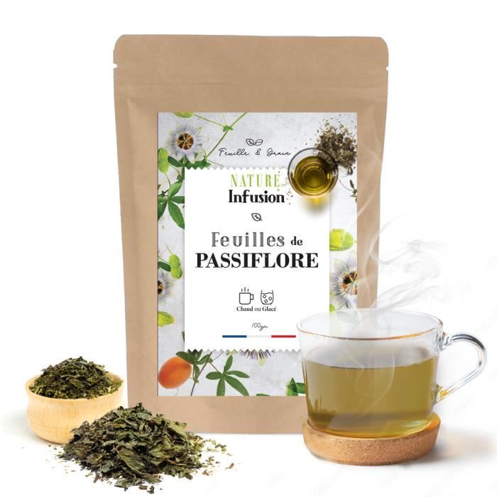 Feuilles de Passiflore Entières pour Infusion et Tisane, Idéal Sommeil, Anti Stress & Digestion Difficile - 100 g