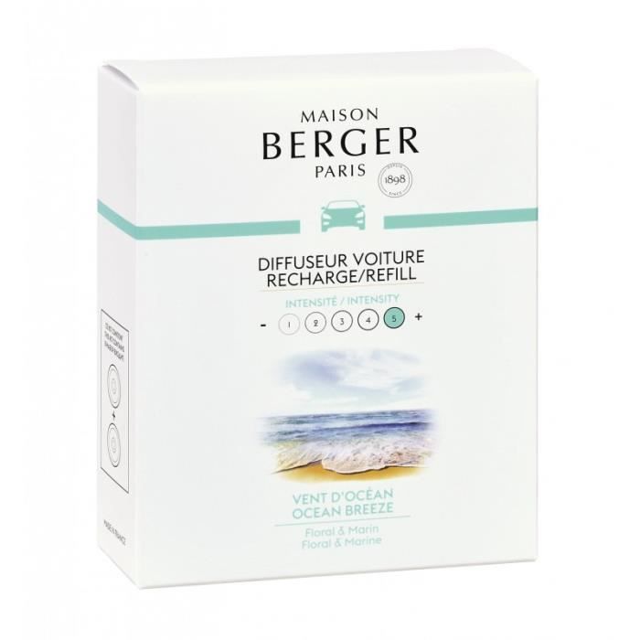 Maison Berger - 6415 Recharges Diffuseur voiture Vent d'Océan Blanc