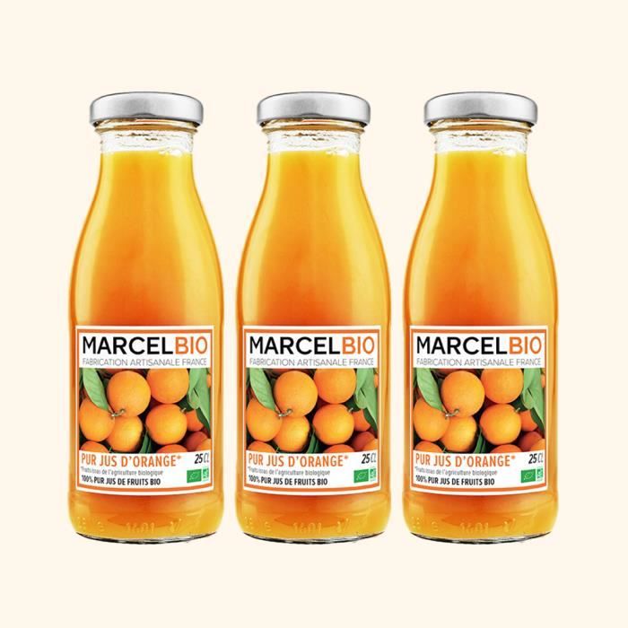 Marcel Bio - Pur jus d'orange Bio 25cl - Pack de 3