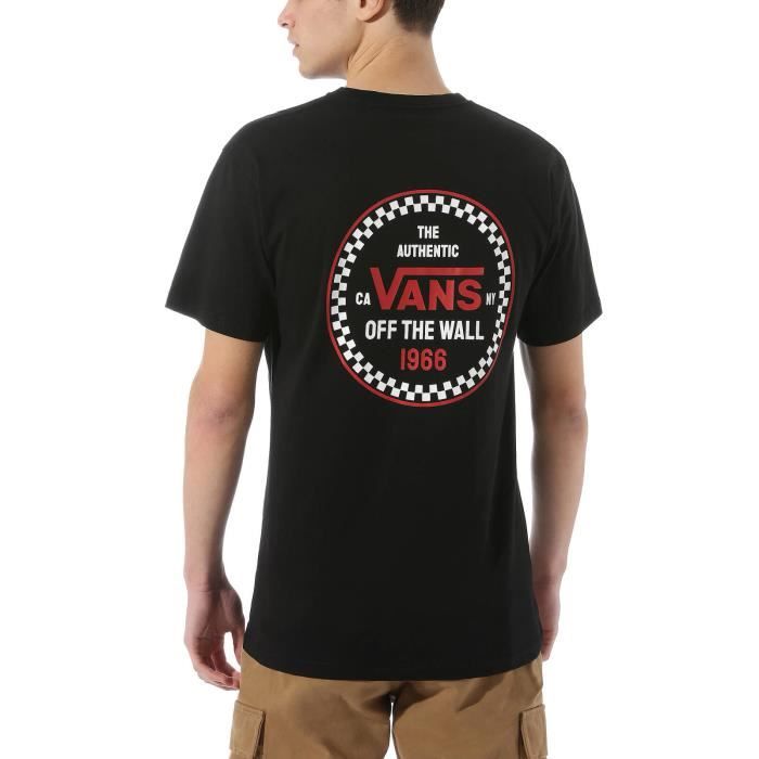 Vans T-Shirt pour Homme Checker 66 Noir VN0A4ROBBLK