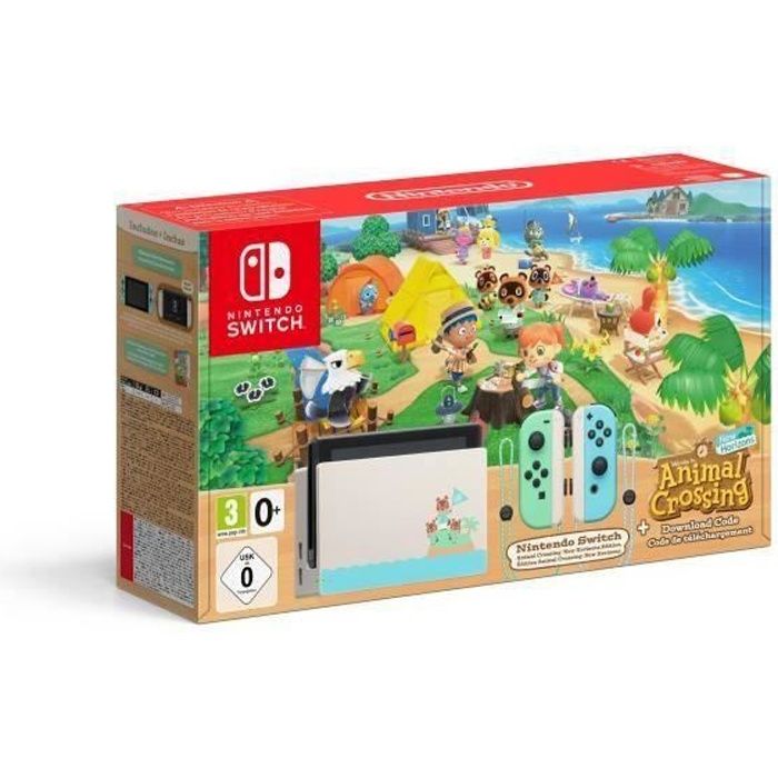 Console Nintendo Switch Animal Crossing + Code de téléchargement du jeu inclus