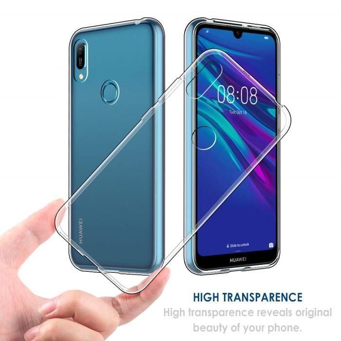 Pour Huawei Y6 2019/Y6 Pro 2019/Honor 8A 6.09- COQUE transparente Mode Slim souple en Silicone TPU Gel Housse case Etui