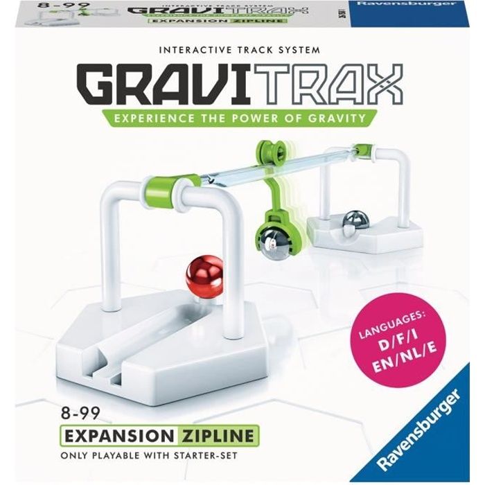 GraviTrax Bloc d'action Zipline / Tyrolienne - Jeu de construction STEM - Circuit de billes créatif - Ravensburger- dès 8 ans