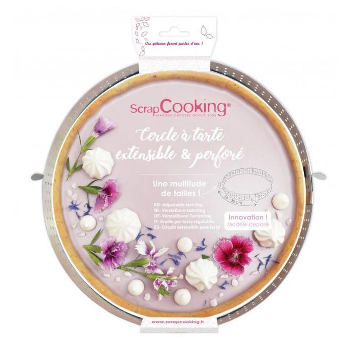 Cercle à tarte extensible perforé - 16 à 30 cm
