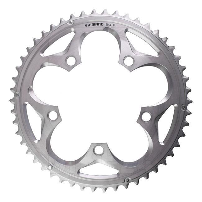 Plateau 50D Shimano 105 5750 double 10V F-Type argent