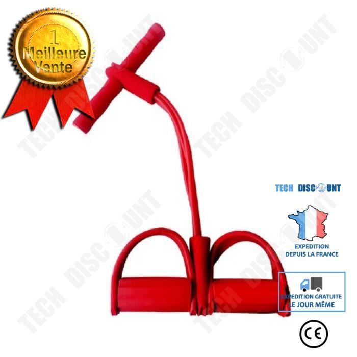 TD® -Extenseur Musculation Élastique de Résistance Exerciceur Rameur-rouge