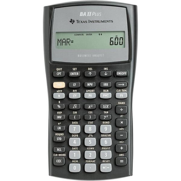 Texas Instruments BA-II Plus, Poche, Calculatrice scientifique, 10 chiffres, Noir