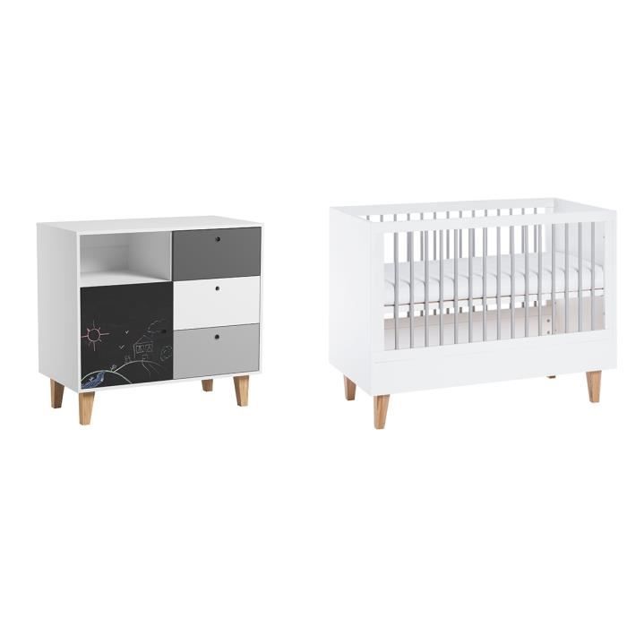 Demeyere Clover Someo C Armoire 2 Portes Blanc Gris Graphite