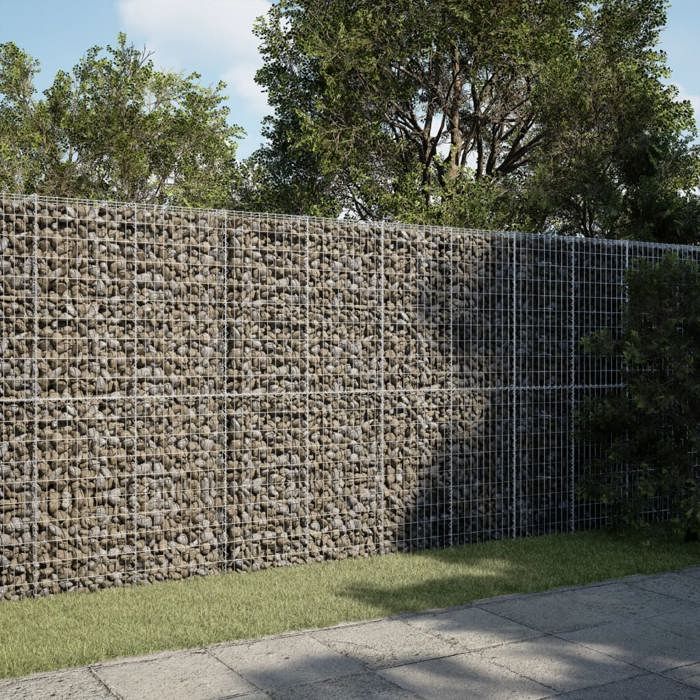 vidaXL Panier gabion avec couvercle 300x50x200 cm fer galvanisé mur en gabion mur de soutènement en gabion clôture en 3295168