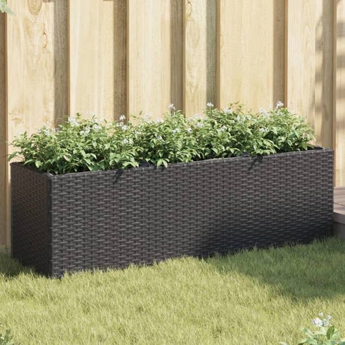 vidaXL Jardinière résine tressée 105x30 - vue 2