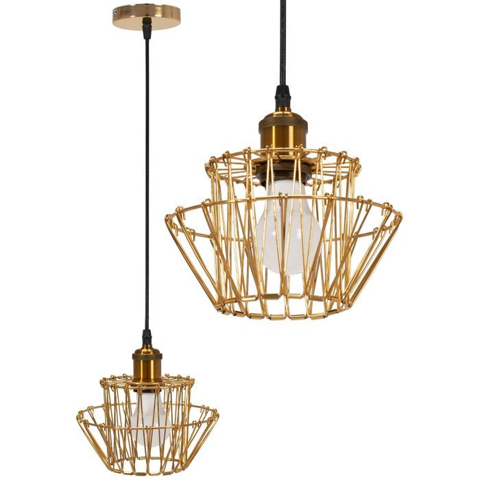 Lampe à Suspension STI B APP117-1CP - Lustre Plafonnier En Métal, Culot E27, Bleu, Pour Salon/chambre