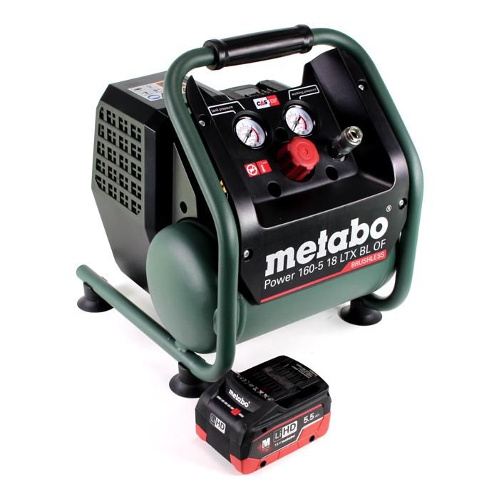 Compresseur sans fil Metabo Power 160 5 18 LTX BL OF 18V 8 bar Brushless - vue 1