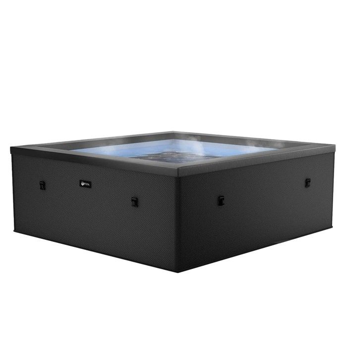 NETSPA Spa – Celestia – Semi-Rigide carré 6 Places Coloris Charcoal Black – SP-CLS6-CB
