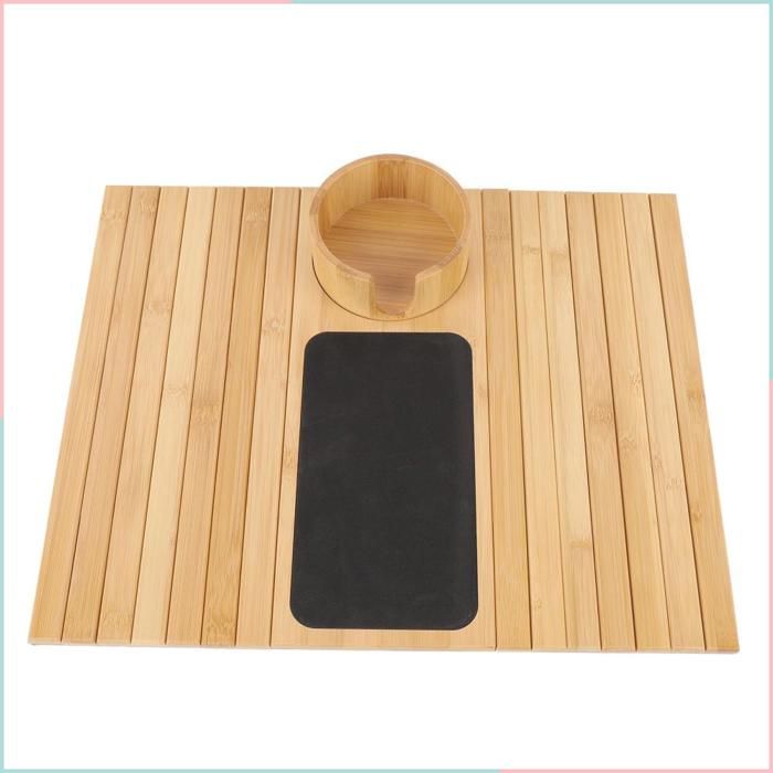 Plateau daccoudoir de canapé en bambou porte-gobelet organisateur de canapé détachable pour manger boire collations