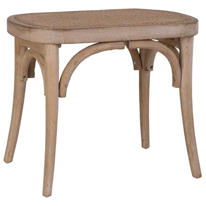 Tabouret en bois avec assise en rotin 55x37x47h cm Tabouret en bois avec assise en rotin 55x37x47h cm