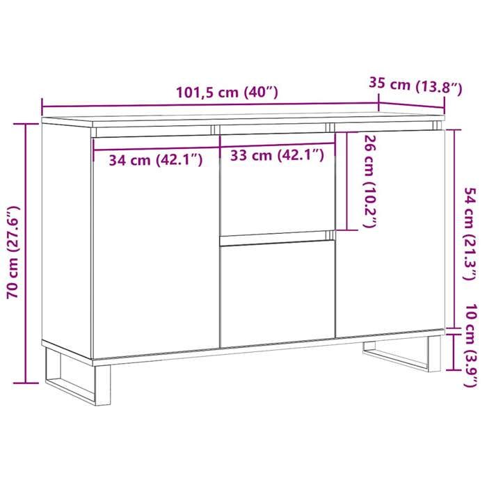 Remise 2026®Enfilade de rangement Brun - Buffet bas - Chêne sonoma - 101 5x35x70cm - Bois dingénierie 564 9791287