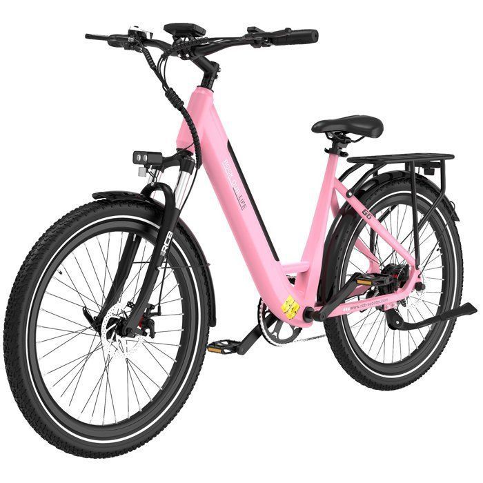 RCB G6 Vélo Électrique 275 480W 36V 13Ah Jusquà 80 km 38Nm Capteur de Couple 7 VitessesRose