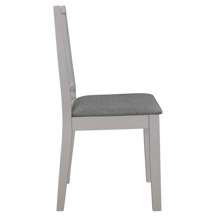 Chaises de cuisine（4 PCS) - Gris - Chaises à manger - 4 PLACES - avec coussins - gris bois solide 40x49x88.5 cm F4092