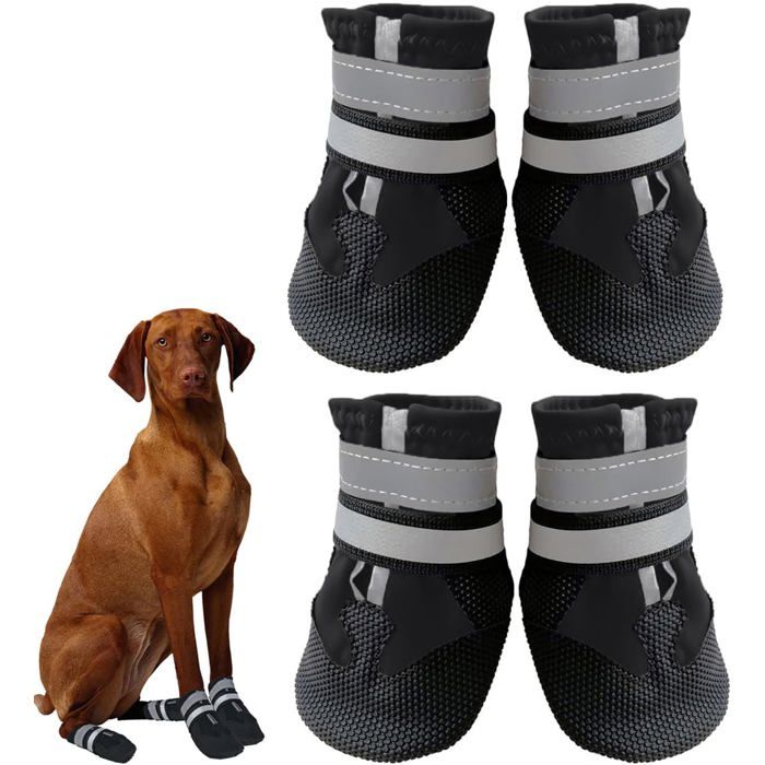 Bottes Chien Ensemble de 4 Chaussures pour Chiens Antidérapant Bottes de Protection pour Chien Imperméable pour Chiens de