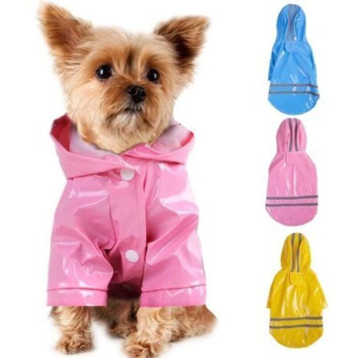 Manteau de pluie pour chiot en plein air avec capuche vestes imperméables PU imperméable réfléchissant pour chiens chats SANPIE