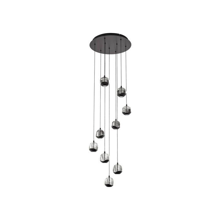 LED Suspension en verre Hayley (Moderne) Transparent Verre e. a. pour Salon & Salle à manger (à 9 lampes ) Luminaire Lampe plafond