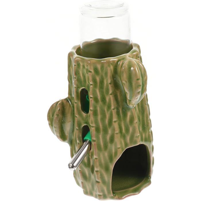 Biberon Hamster Vertical avec Support Céramique Ajustable Abreuvoir pour Rongeurs et Petits Animaux Distributeur