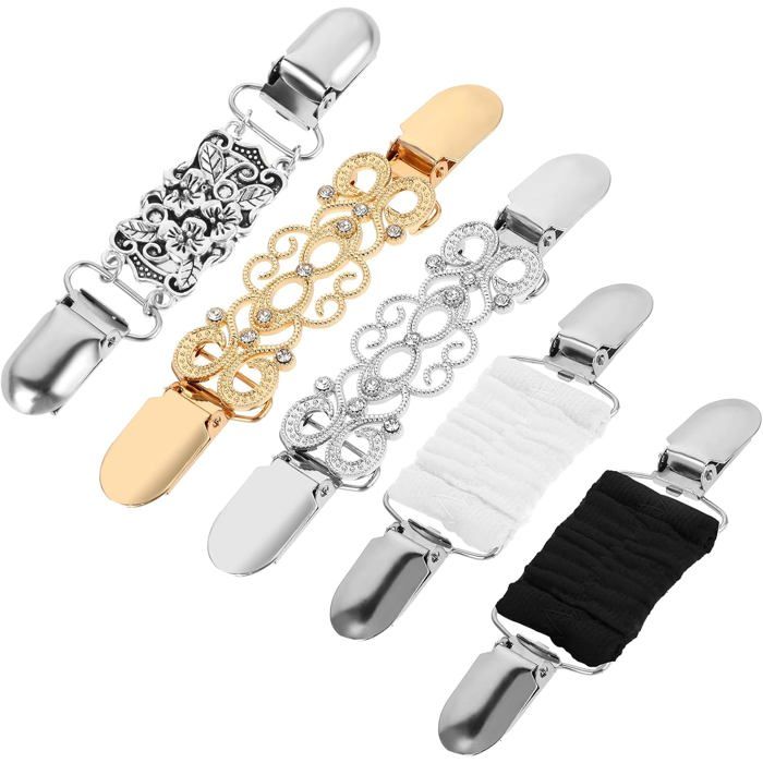 Lot de 5 pinces à vêtements vintage clips de serrage pour pull robe écharpe et cardigan