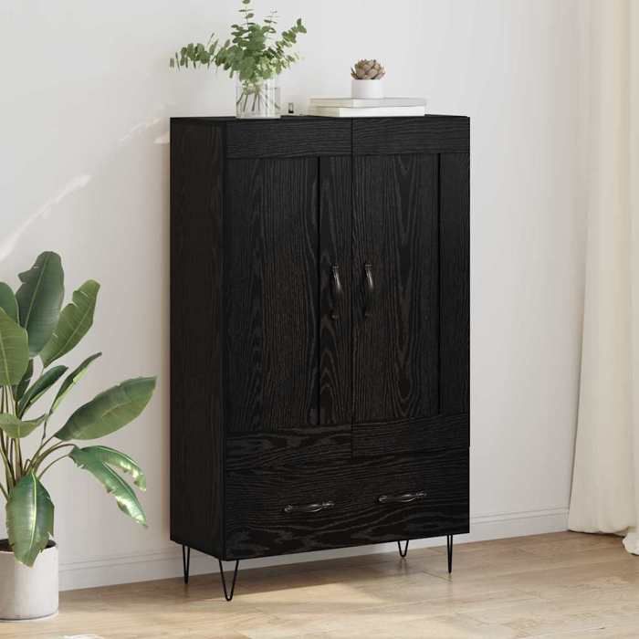Noir Haut Armoire Chêne noir 69 5x31x115 cm Bois dingénierie - Meuble Rangement LV40179
