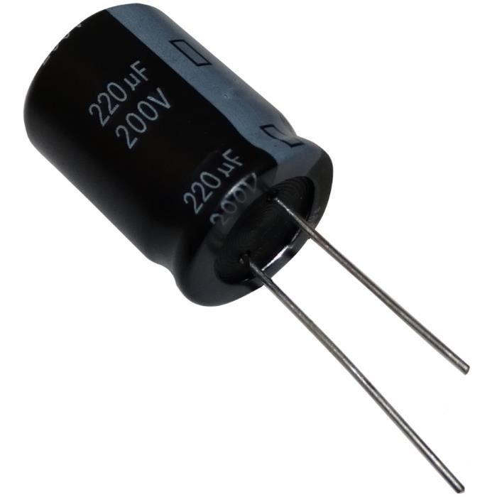 Condensateur électrolytique 220µF 25V - 8x11.5 Mm - 105°C - Neuf