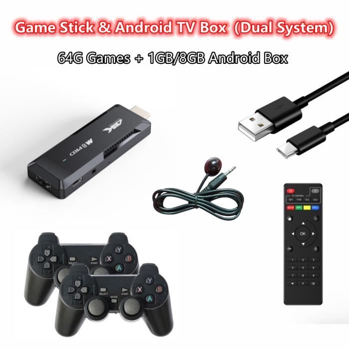 Clé De Jeu M15 - Console Rétro Plug & Play Pour TV - 30 000+ Jeux - 2 Manettes Sans Fil - Mémoire 64 Go Extensible