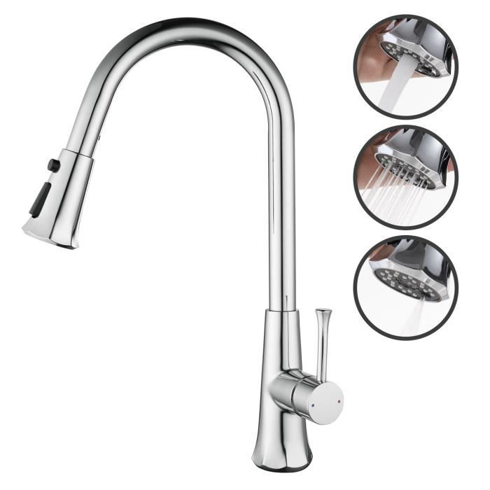Robinet Cuisine À Haute Pression Extensible Arc Mitigeur D évier Levier Robinet Cuisine À Haute Pression Extensible Arc Mitigeur D évier Levier