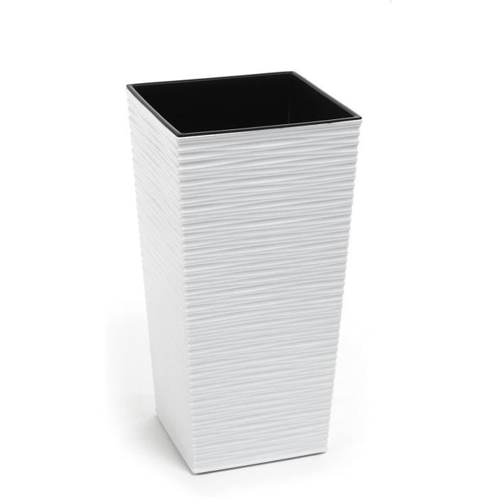 Pot De Fleurs Rond Pure Straight High 60 X H.125 Cm - Blanc