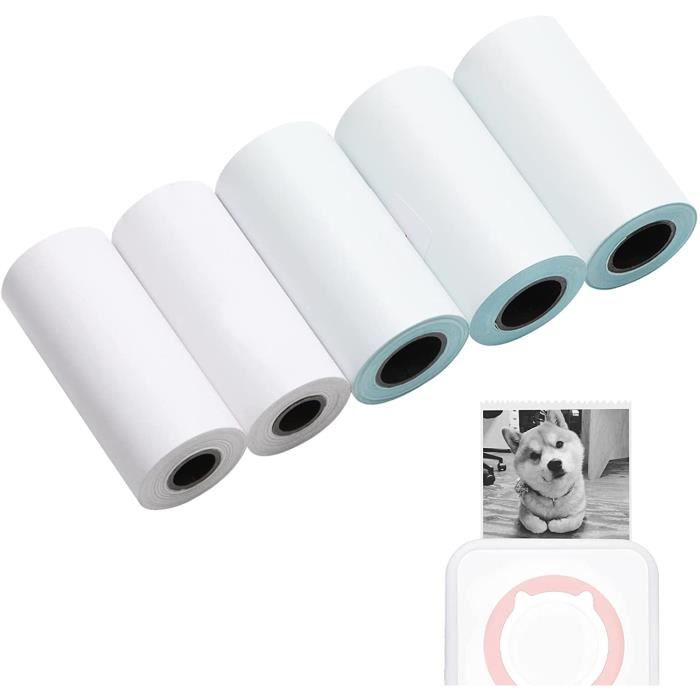 12 Rouleaux Papier Thermique Pour Imprimante Enfant - Autocollant 57x25mm, Sans Encre