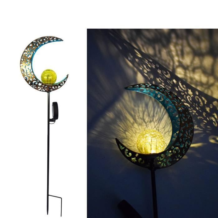 Lampe solaire extérieur jardin en forme de la Lune Lumières décoratives de jardin solaire - LED rétro fer - Décoration paysage