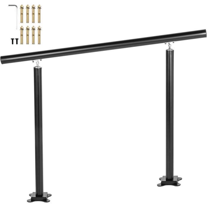 Main courante pour escalier extérieur, balustrade en acier inoxydable avec kit d'installation complet, garde-corps de sécurité pour jardin, porche, balcon – Finition argent brossé